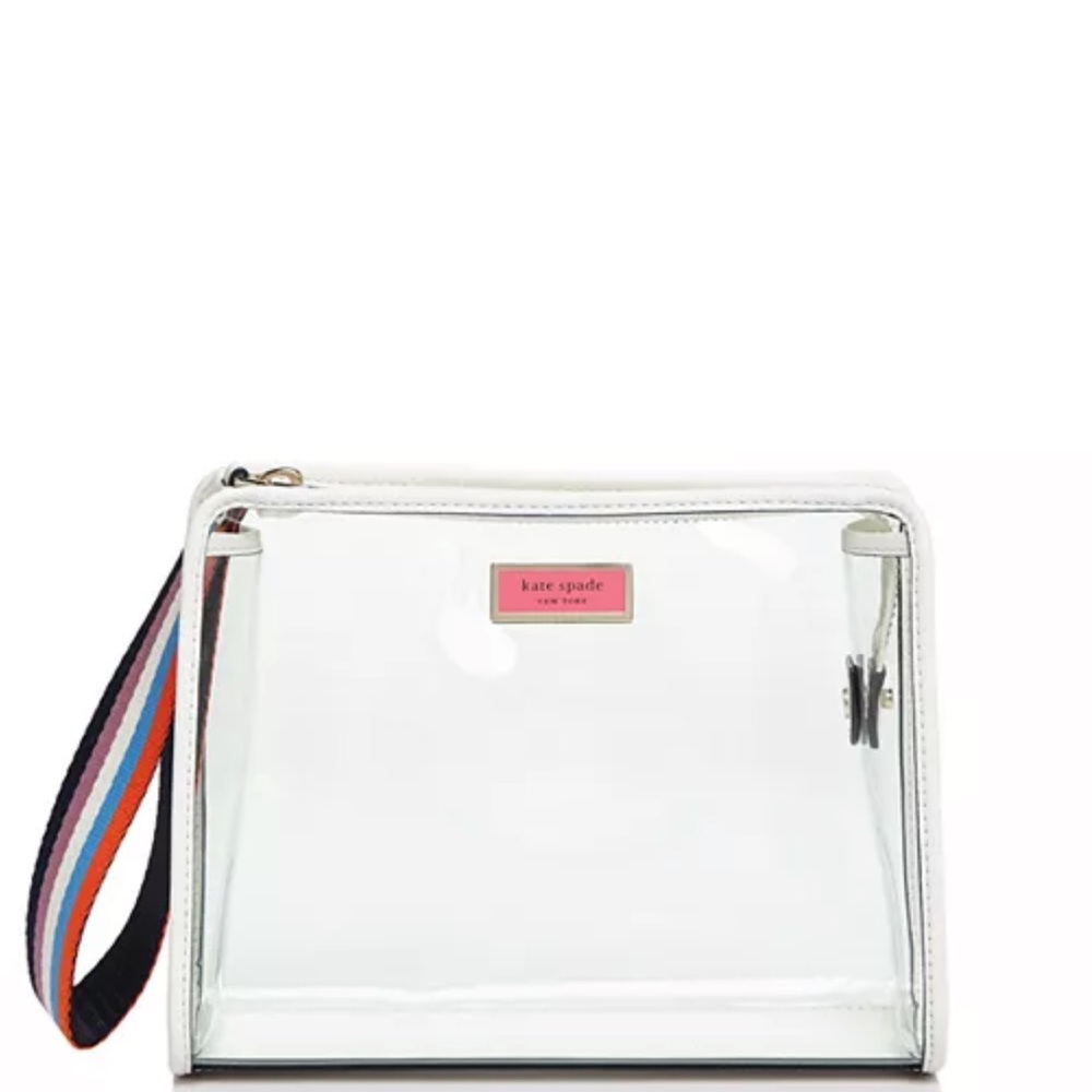 Kate Spade Clear Bag with multicolor wrist  Strap
